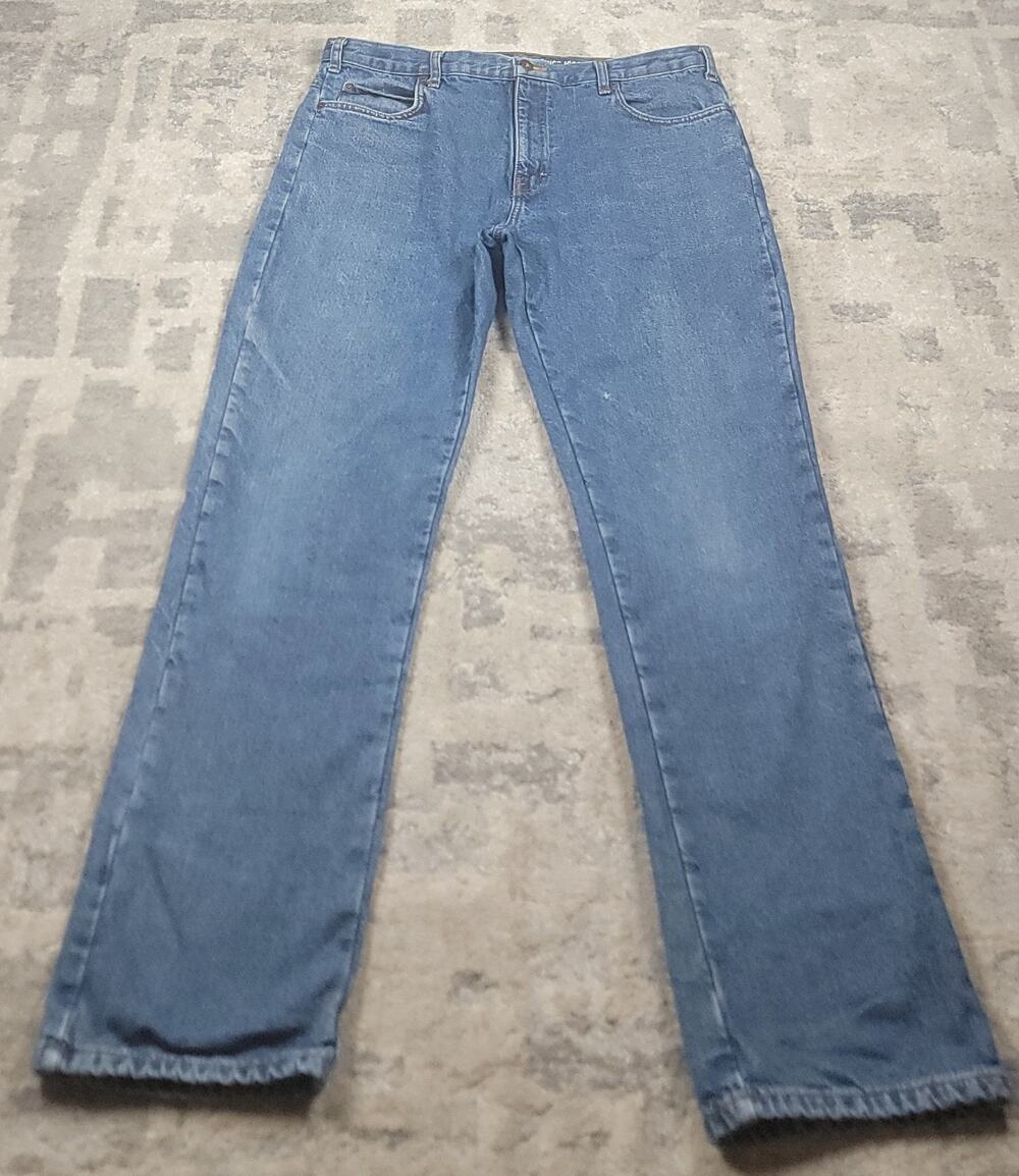 Dickies Men's Relaxed Fit Flannel-Lined Winter Blue Denim Jeans Sz 38x31.5